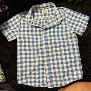 Cat & Jack Blue and White Checkered Button Down Shirt